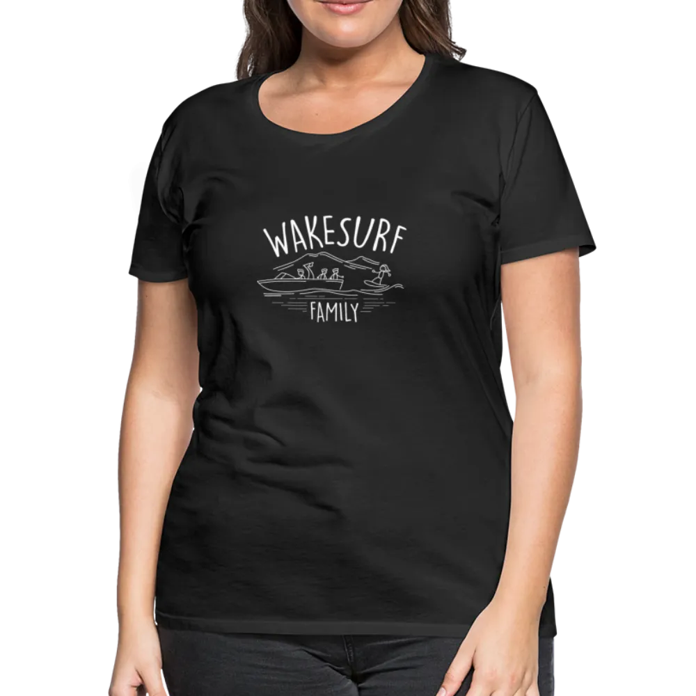 Wakesurf Family (boy and boy) Women’s Premium T-Shirt