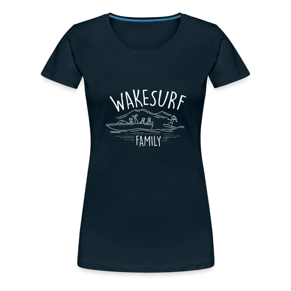 Wakesurf Family (boy and boy) Women’s Premium T-Shirt