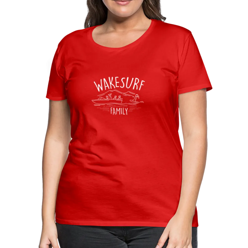 Wakesurf Family (boy and boy) Women’s Premium T-Shirt