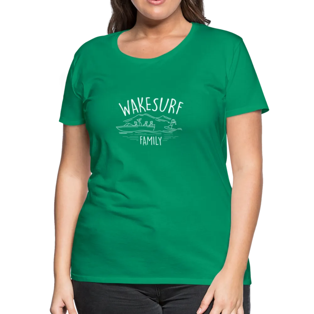 Wakesurf Family (boy and boy) Women’s Premium T-Shirt