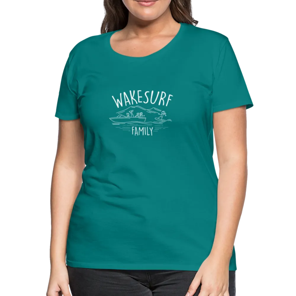 Wakesurf Family (boy and girl) Women’s Premium T-Shirt