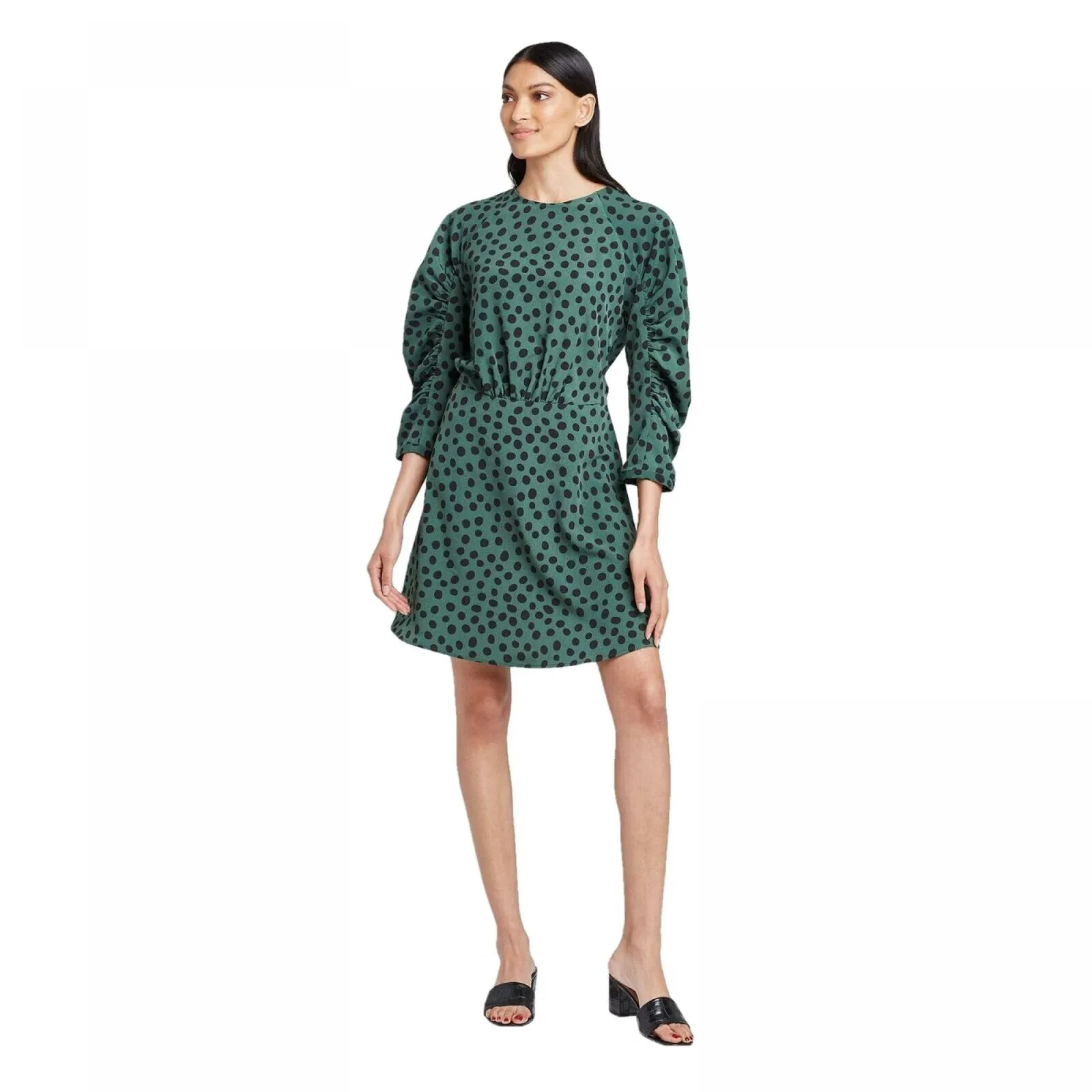 Who What Wear Women's A-Line Mini Dress with Sleeve Detail