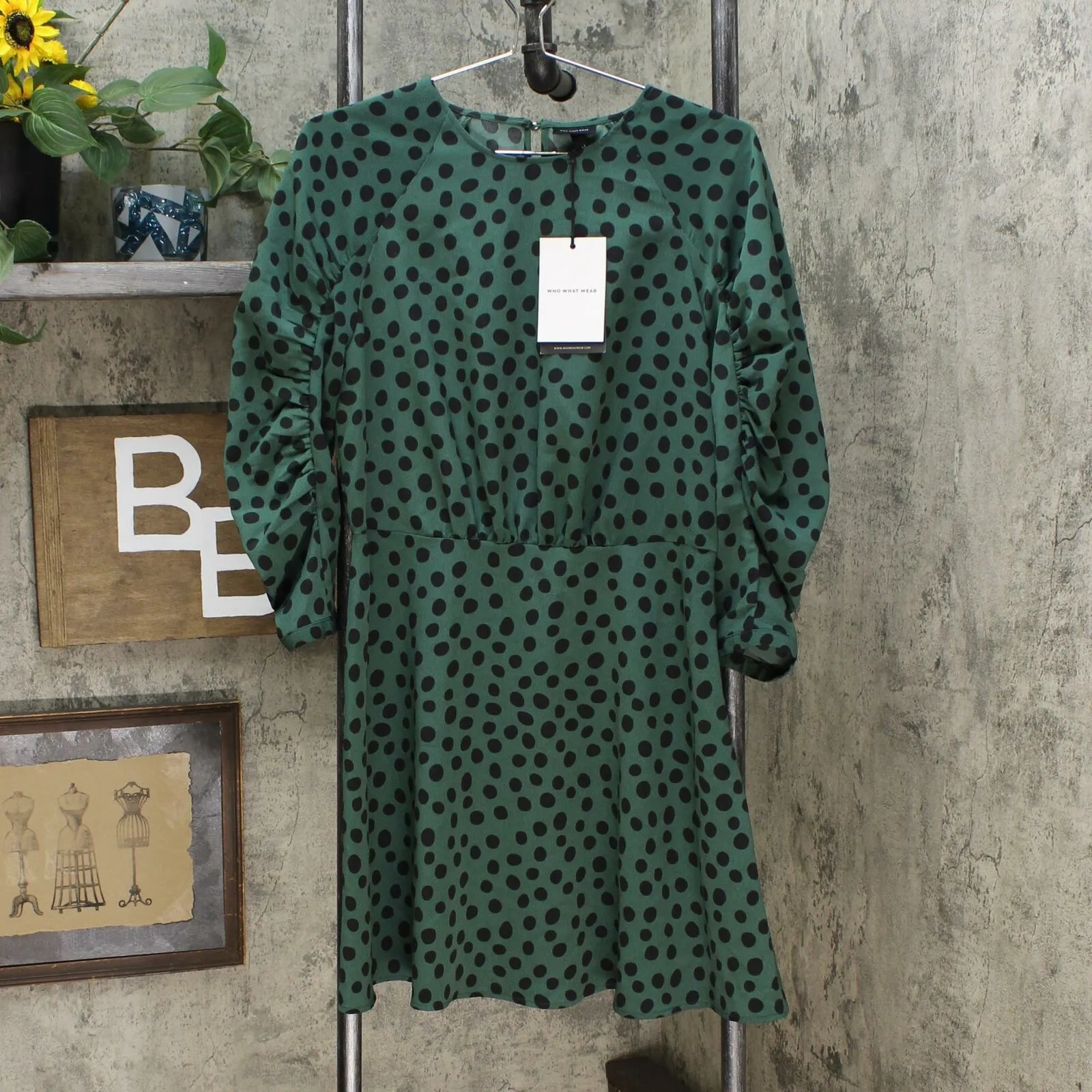 Who What Wear Women's A-Line Mini Dress with Sleeve Detail