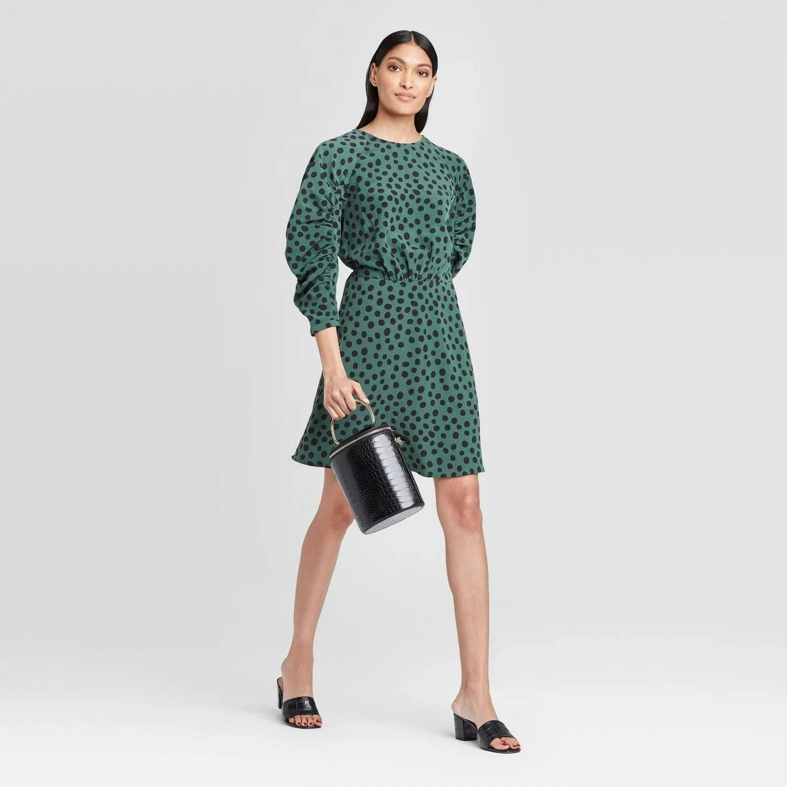 Who What Wear Women's A-Line Mini Dress with Sleeve Detail