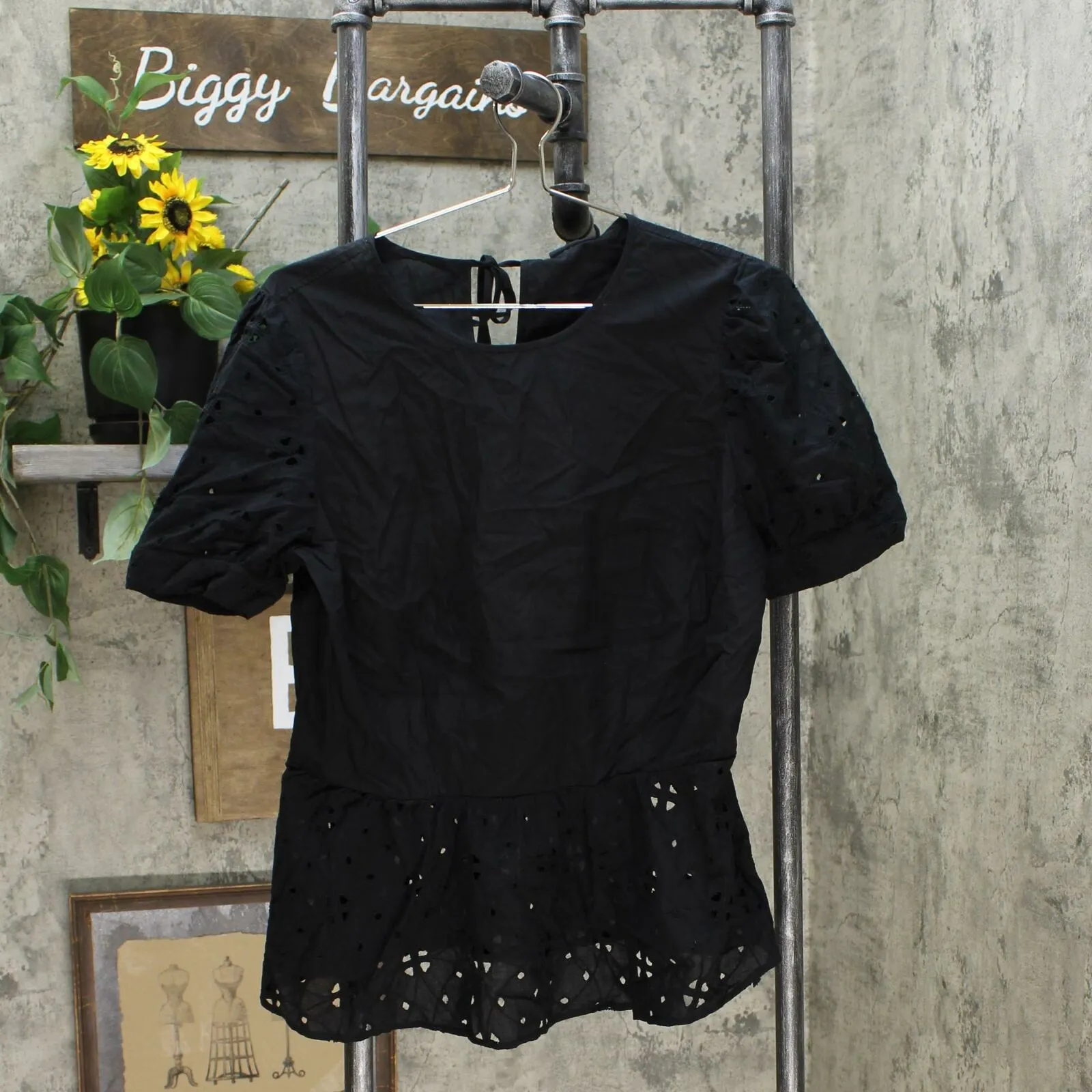 Who What Wear Women's Puff Short Sleeve Peplum Blouse
