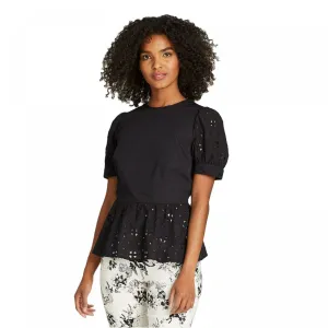 Who What Wear Women's Puff Short Sleeve Peplum Blouse