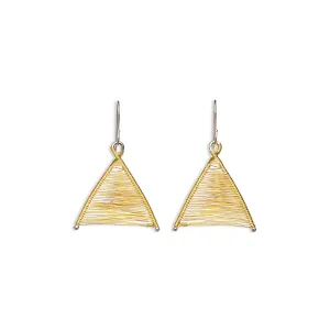 Wishbone Woven Gold and Silver Mixed Metal Earrings