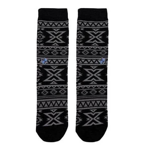 Woven Socks | Crew | Aztec | Blackout